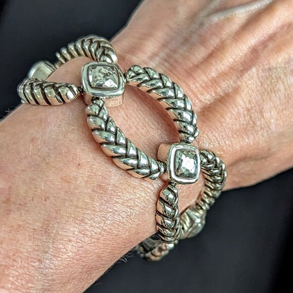 Brighton Adriel Link Braided Bracelet. Silver Plated 7"+Adjustable size extender - Picture 2 of 5